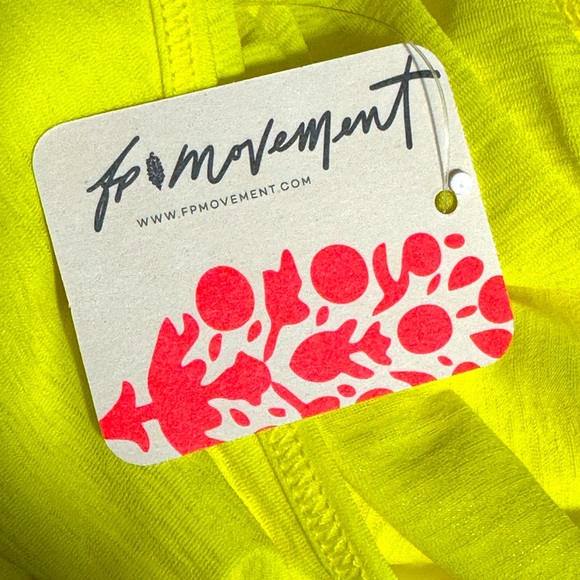 Free People Movement Neon Yellow Open RacerBack Layered Crop Top.   NWT.… - Picture 8 of 8